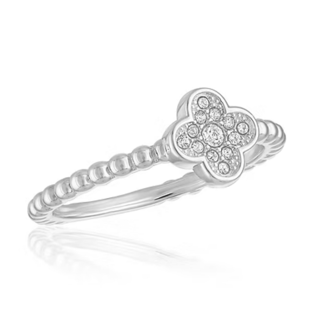 CZ Clover Stacks Ring
