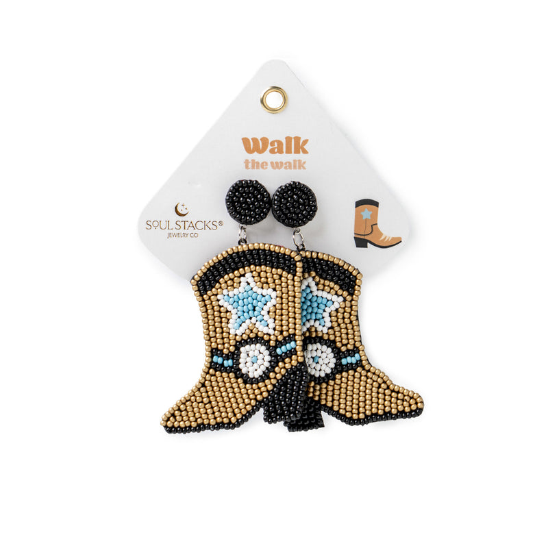 Walk the Walk Cowboy Boots Soul Stacks Beaded Earrings