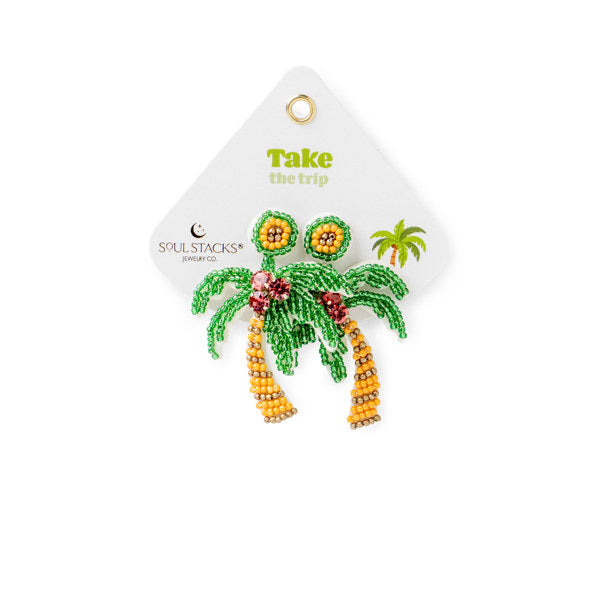 Take the Trip Palm Trees Soul Stacks Beaded Earrings