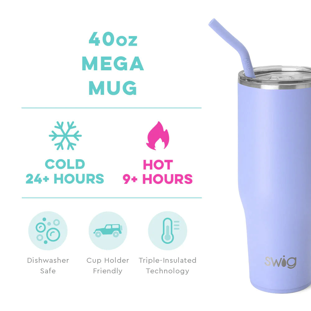 Swig Mega Mug 40 oz - Hydrangea