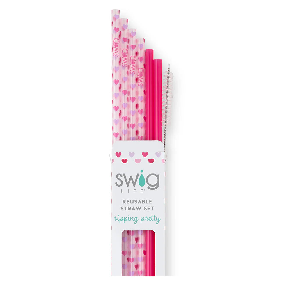 Swig Falling In Love Reusable Straw Set