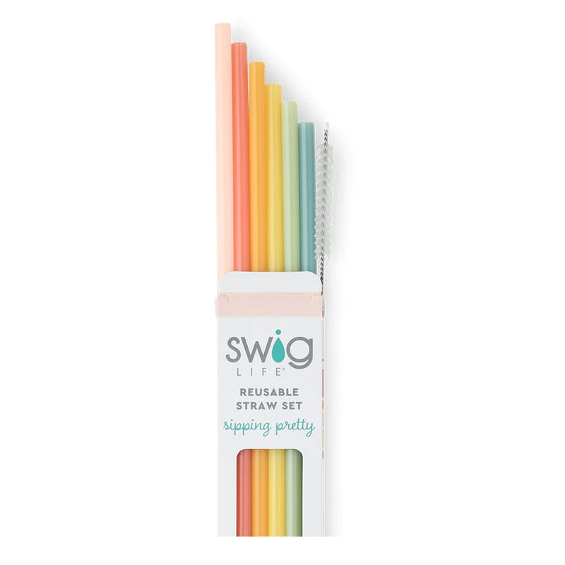 Swig Good Vibrations Rainbow Reusable Straw Set