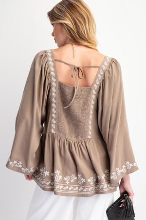 Willow Breeze Olive Grey Top