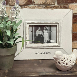 Mudpie Mr. & Mrs. Distressed Wedding Frame