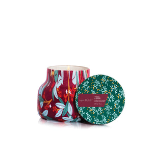 Tinsel & Spice Capri Blue Holiday Pattern Play Jar Candle, 8 oz