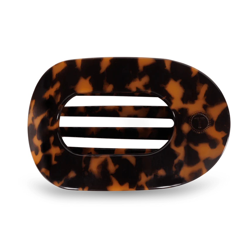 Teleties Tortoise Flat Round Hair Clip