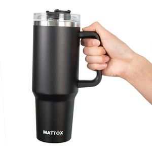 Black Mattox Tumbler with Handle (40 oz)