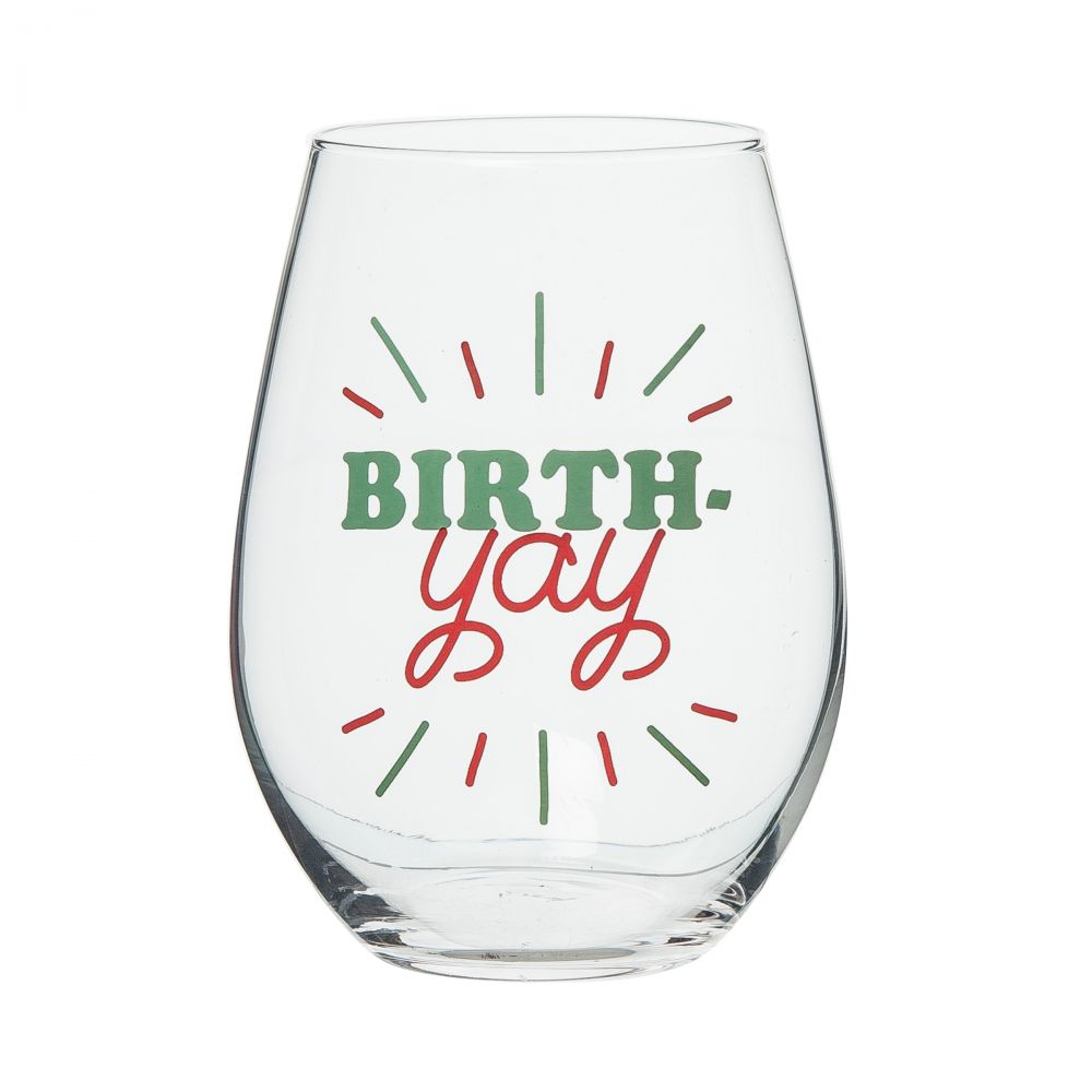Birth-Yay! Stemless Wine Glass