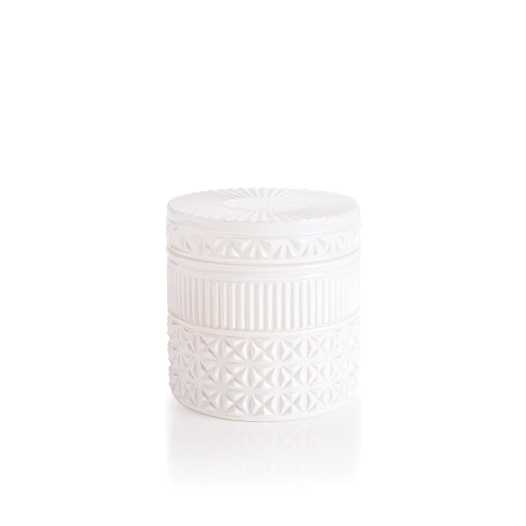 Capri Blue Volcano White Gilded Faceted 11oz Jar Candle