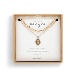 Sacred Heart Gold Wrapped In Prayer Necklace