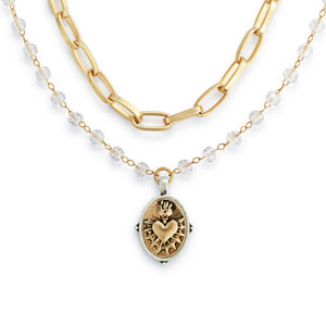 Sacred Heart Gold Wrapped In Prayer Necklace