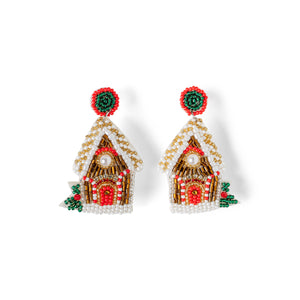 Gingerbread House Soul Stacks Holiday Beaded Earrings