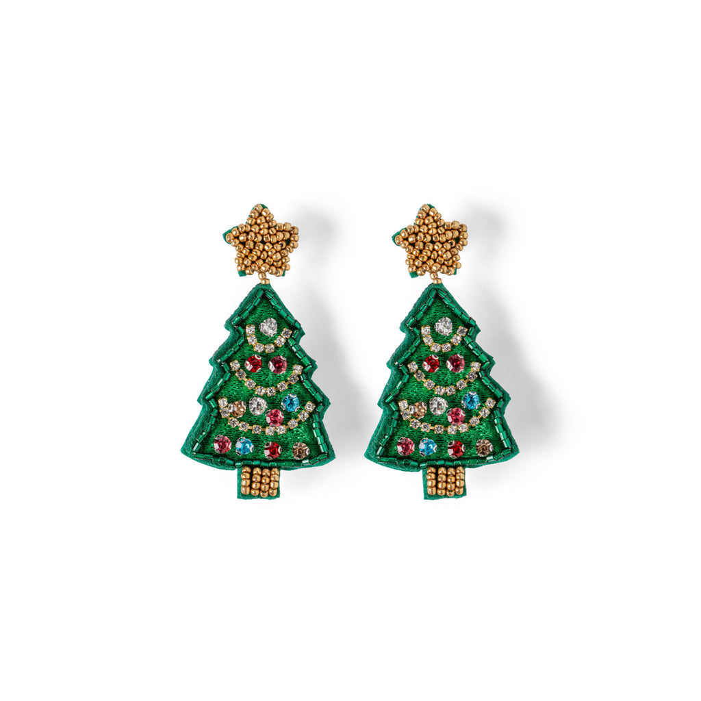 Christmas Tree Soul Stacks Holiday Beaded Earrings