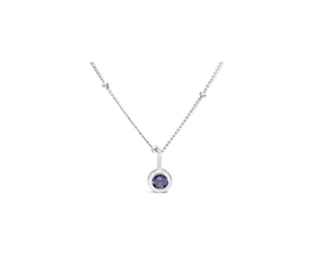 Stia CZ Bezel Birthstone Necklace