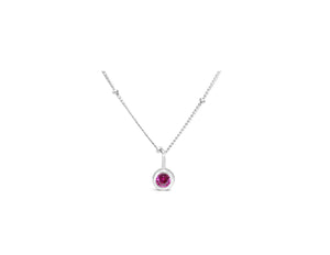 Stia CZ Bezel Birthstone Necklace