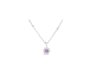 Stia CZ Bezel Birthstone Necklace