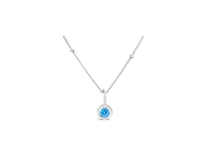 Stia CZ Bezel Birthstone Necklace