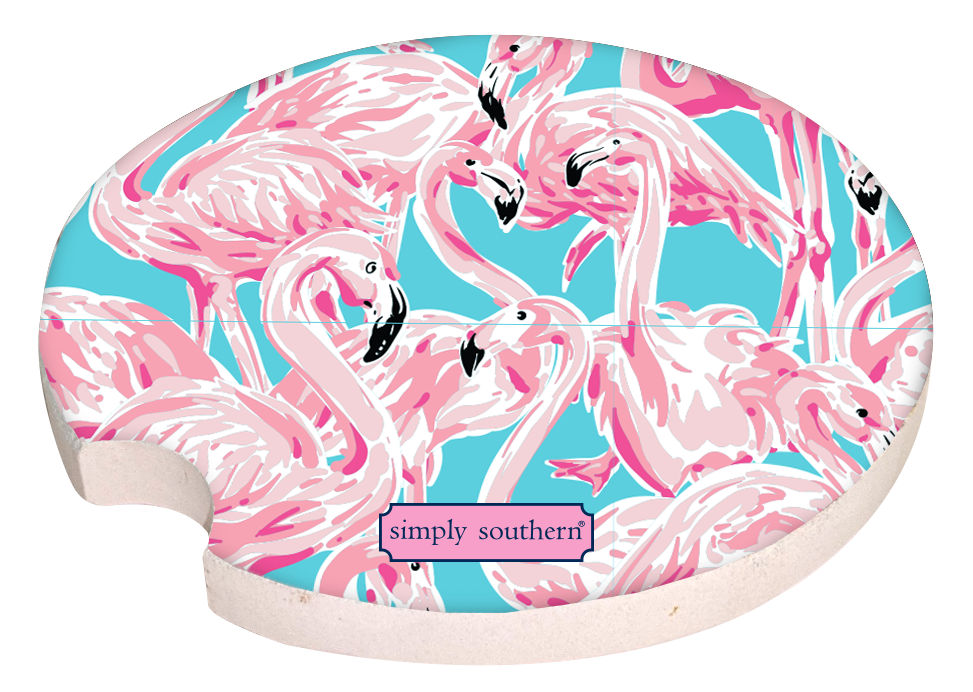 Flamingo Simply Southern Car Coaster