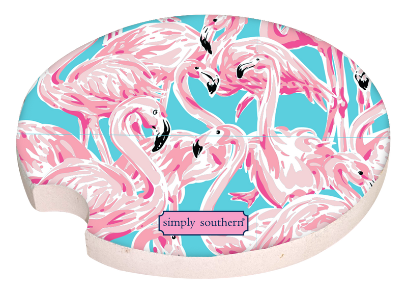 Flamingo Simply Southern Car Coaster