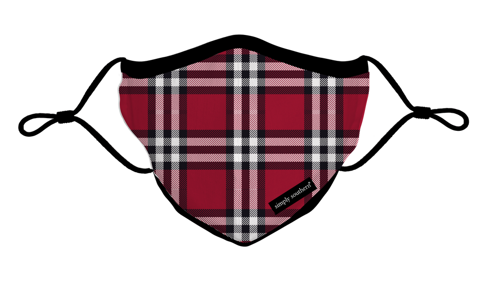 Simply Southern Youth Holiday Plaid Mask