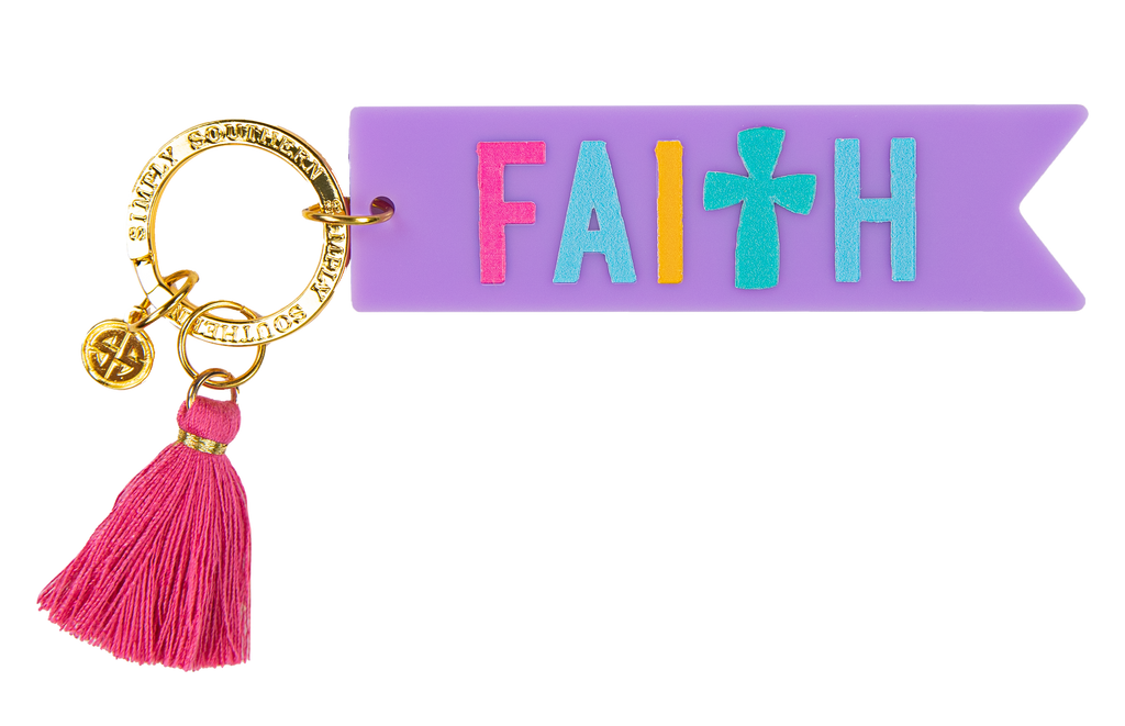 Faith Simply Southern Acrylic Keyfob
