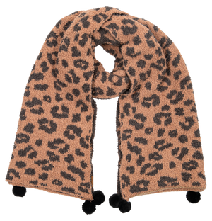 Brown Leopard Simply Southern Fuzzy Scarf