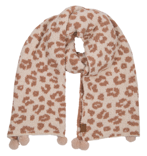 Cream Leopard Simply Southern Fuzzy Scarf