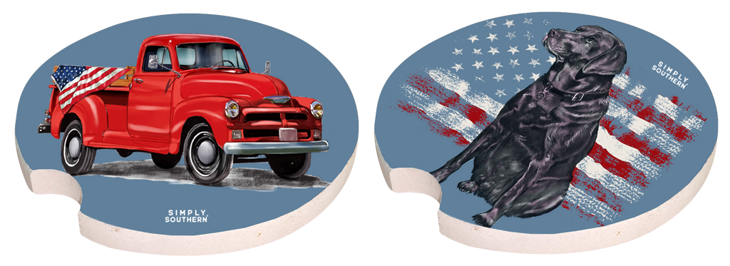 Truck Simply Southern Men's Car Coaster Set