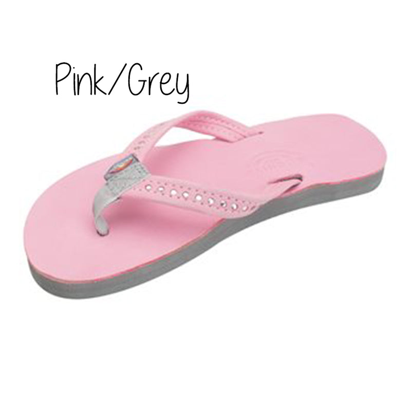 Kid's Crystal Rainbow Sandals - Pink/Grey