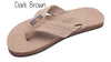 Kid's Leather Wide Strap Rainbow Sandals - Dark Brown