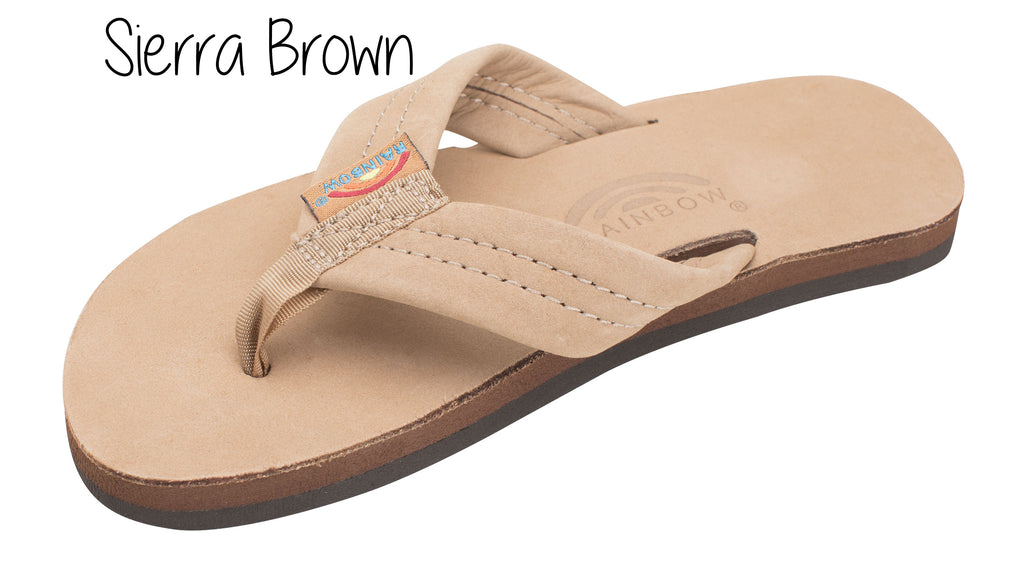 Kid's Leather Wide Strap Rainbow Sandals - Sierra Brown
