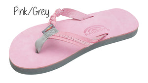 Kid's Flirty Braidy Rainbow Sandals - Pink/Grey