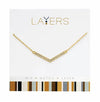 CZ Wide "V" Layers Necklace in Gold