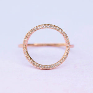 Pura Vida Rose Gold Pave Open Circle Ring