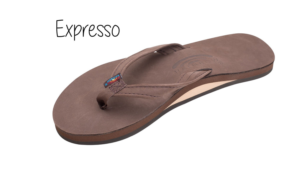 Catalina Tapered Strap Ladies' Rainbow Sandals - Expresso