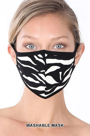 Zebra Print Washable Cotton Mask