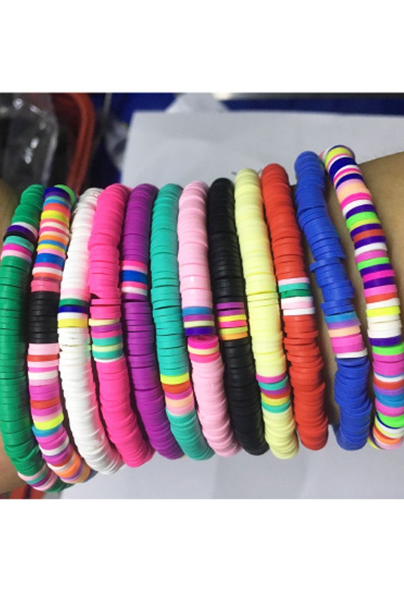 Multicolored Disc Stretch Bracelet