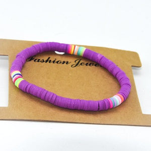 Multicolored Disc Stretch Bracelet