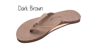 Catalina Tapered Strap Ladies' Rainbow Sandals - Dark Brown