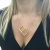 Gold Large Sideways Initial Necklace
