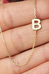 Gold Dainty Sideways Initial Necklace
