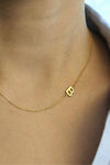 Gold Dainty Sideways Initial Necklace