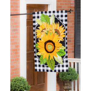 Sunflowers and Checks House Linen Flag