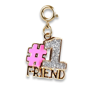 CHARM IT! Gold Glitter #1 Friend Charm