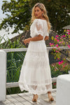 Luminous Dawn White Lace Maxi Dress