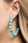 Glossy Beaded Hoop Earrings