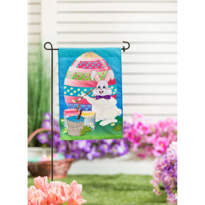 Bunny Painting Easter Egg Garden Burlap Flag