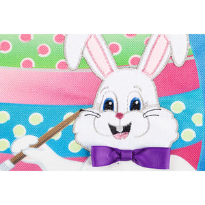 Bunny Painting Easter Egg Garden Burlap Flag