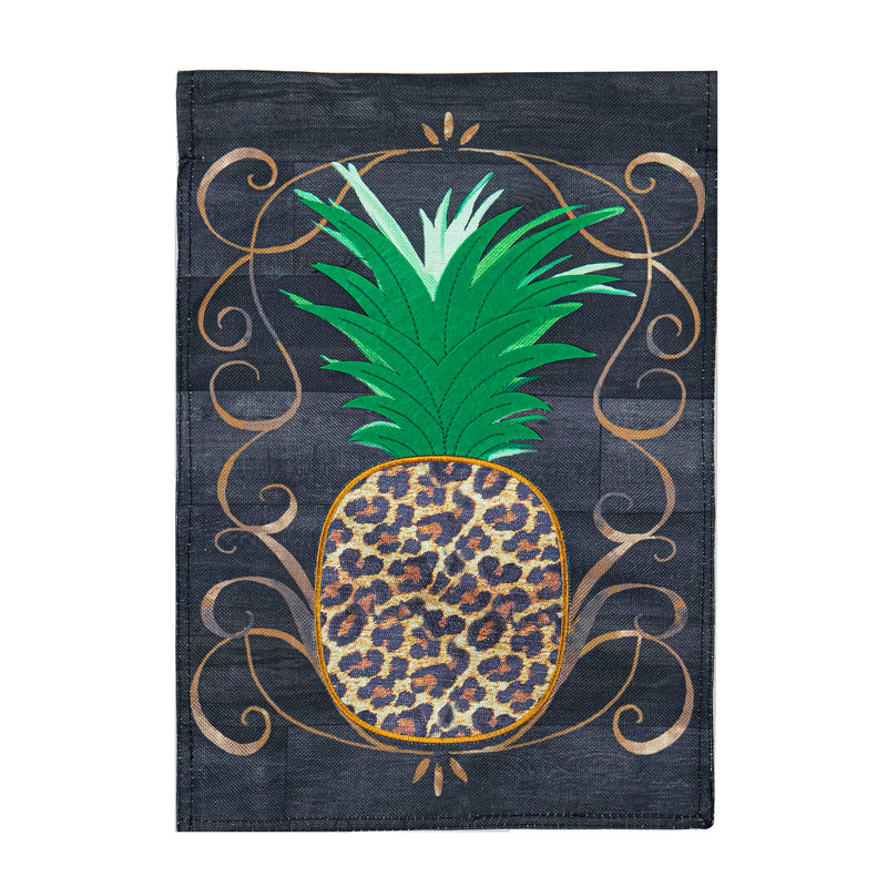 Animal Print Pineapple Garden Burlap Flag