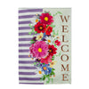 Divided Floral Garden Burlap Flag